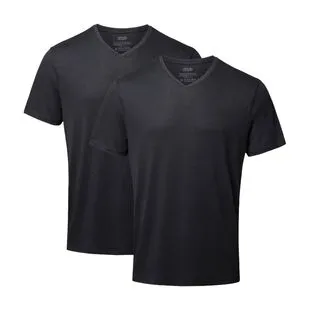 DANISH ENDURANCE Heren T-shirts, Biologisch Katoenen T-shirts Voor Mannen, Multipack, Crew Hals of V-Hals, Korte Mouw, Premium Zachte Mix, 2-pack, V- Hals - Wit, M