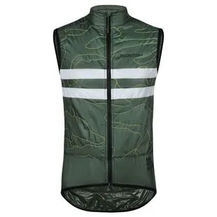 Rapha Mens Brevet Insulated Gilet (Olive Green/Silver/Deep Olive Green