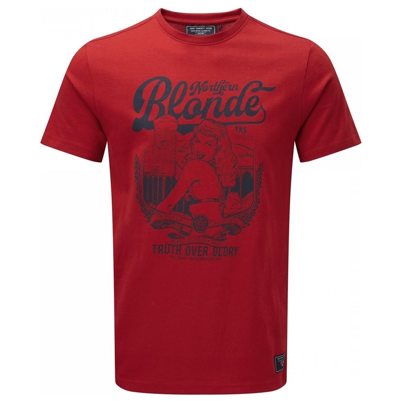 Tog24 Mens Henry Northern Blonde Short Sleeve T-Shirt (Chilli Red) | S