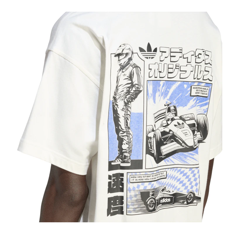 Adidas Mens JP Racing Manga Short Sleeve Casual T-Shirt (White) | Spor