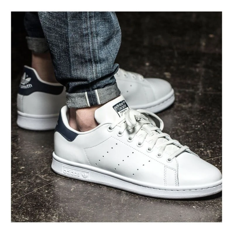 Adidas Stan Smith Shoes (White/Navy) | Sportpursuit.com
