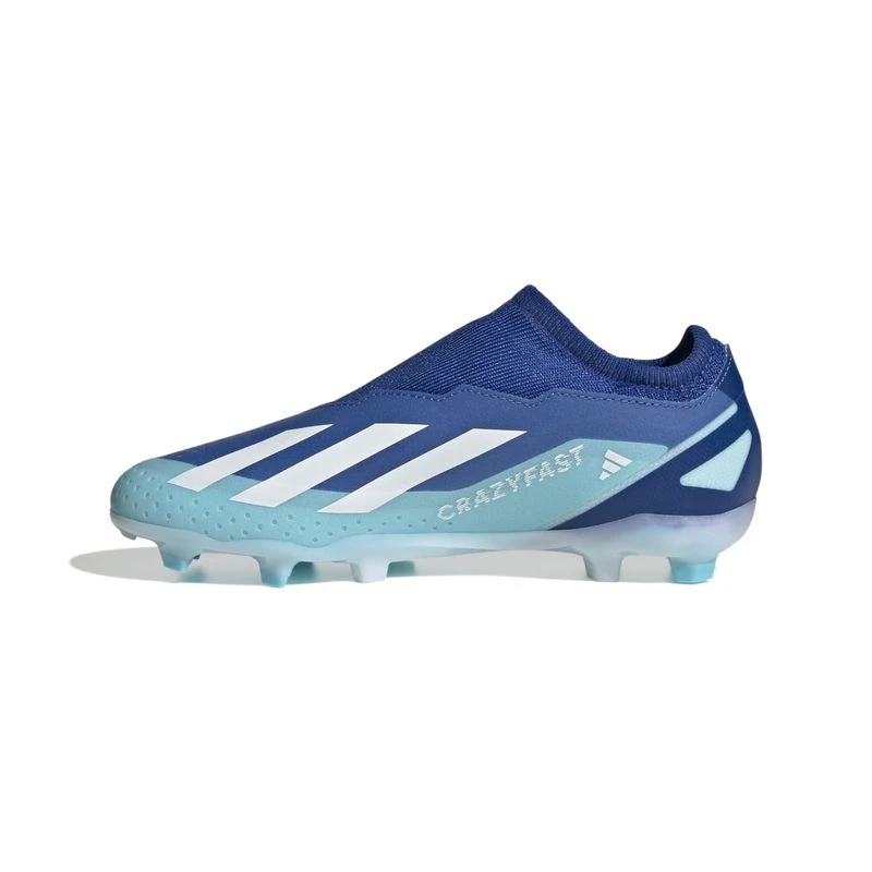 Adidas Kids X Crazyfast.3 LL FG Soft Ground Football Boots (Blue) | Sp