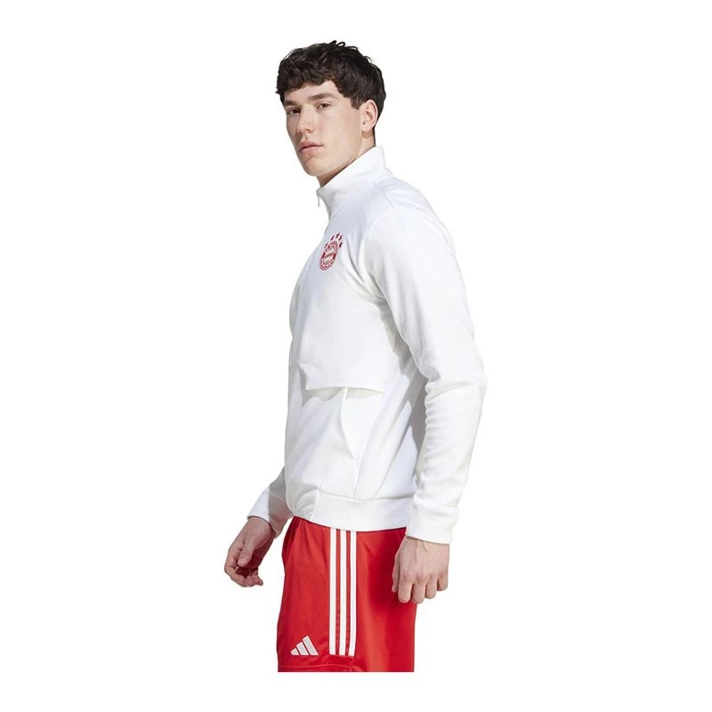 Adidas Mens FC Bayern Anthem Jacket (White) | Sportpursuit.com