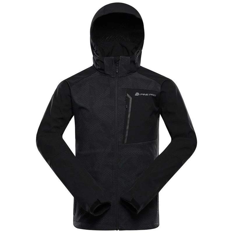 Alpine Pro Mens Hoor Softshell Jacket (Black Print PA) | Sportpursuit.