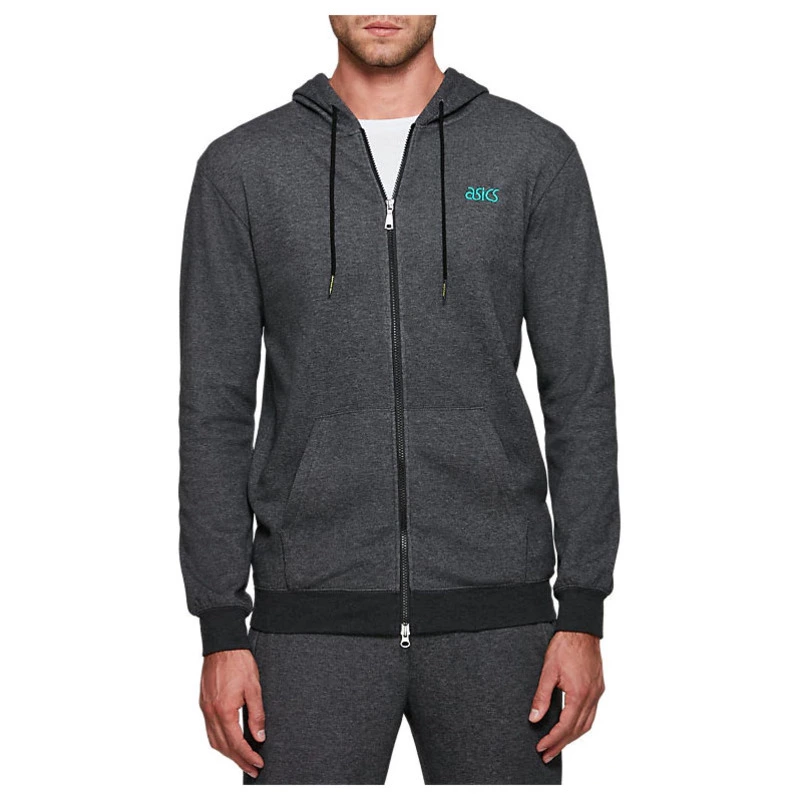 Asics Mens One Point Full Zip Hoodie (Grey) | Sportpursuit.com Asics Mens One Point Full Zip Hoodie (Grey) | Sportpursuit.com