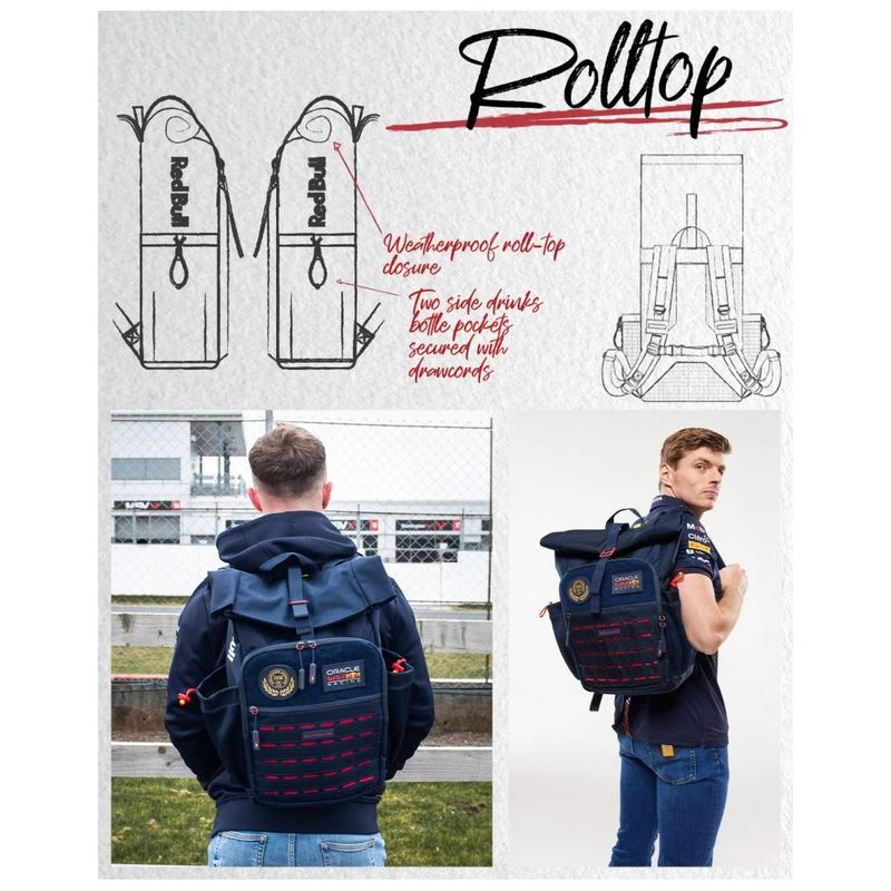 Built for Athletes Rolltop Daysack (Navy Blue/Red) | Sportpursuit.com