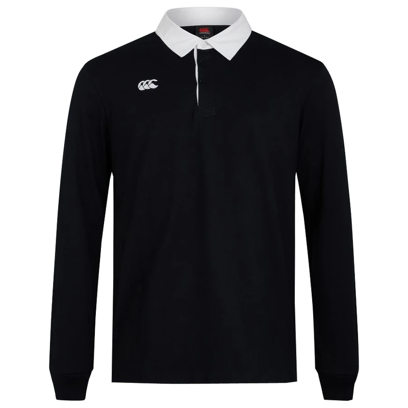 Canterbury Mens Retro Long Sleeve Rugby Jersey (Black) | Sportpursuit.