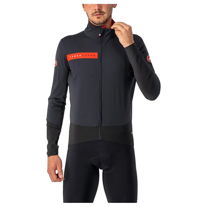 Castelli Mens Beta RoS Windproof Jacket (Light Black/Red) | Sportpursu