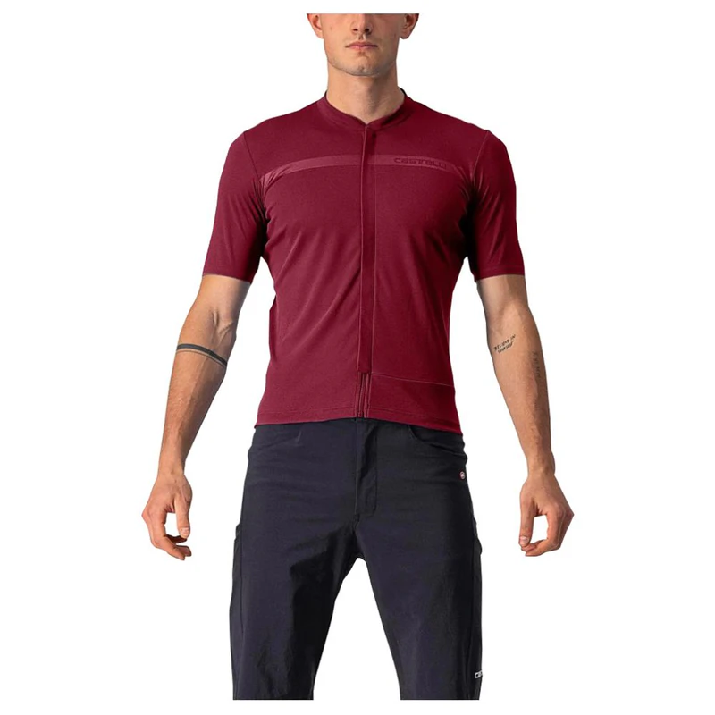 Castelli Mens Unlimited Allroad Short Sleeve Cycling Jersey (Bordeaux)
