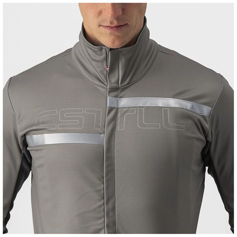 Castelli Mens Transition 2 Jacket (Nickel Gray/Dark Gray/Silver Reflex