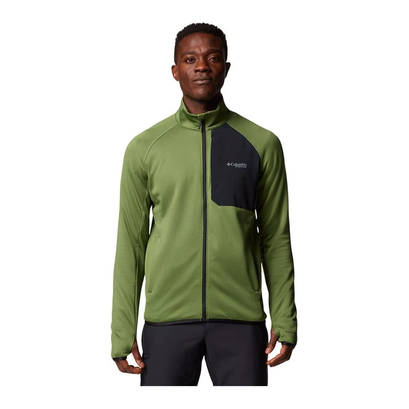 Veste Polaire Columbia Homme Taille L - Camouflage Vert, Fermeture éclair Intégrale, Chaude Et Légère