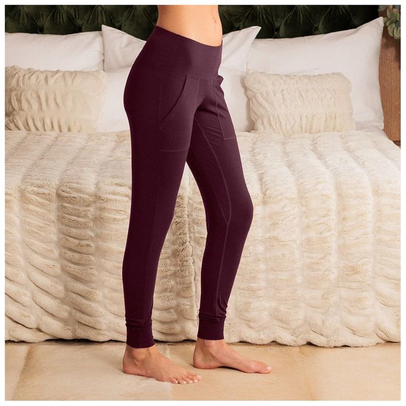 Dagsmejan Womens Stay Warm Sleep Trousers (Deep burgundy) | Sportpursu