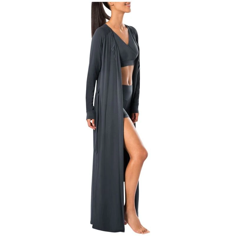 Cartagan Robe Dagsmejan Womens Relax Wear Cardigan Robe (Deep Grey) | Sportpursuit.c