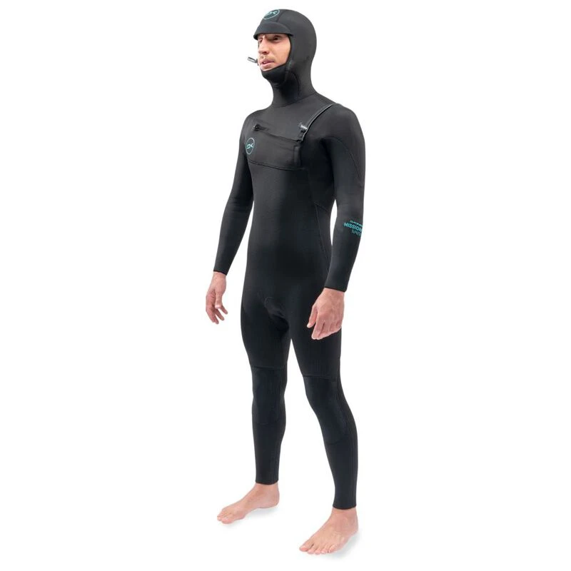 Dakine Mens Mission Chest Zip Hooded Wetsuit 4/3mm (Black) | Sportpurs