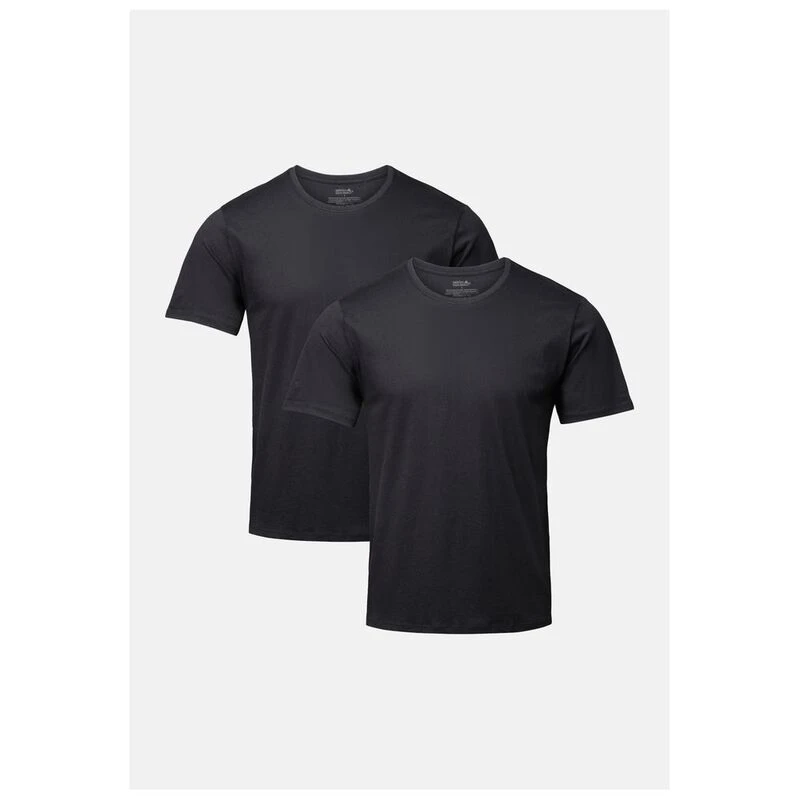 SCHIESSER American T-shirt (2-pack), heren shirt korte mouw jersey v-hals wit