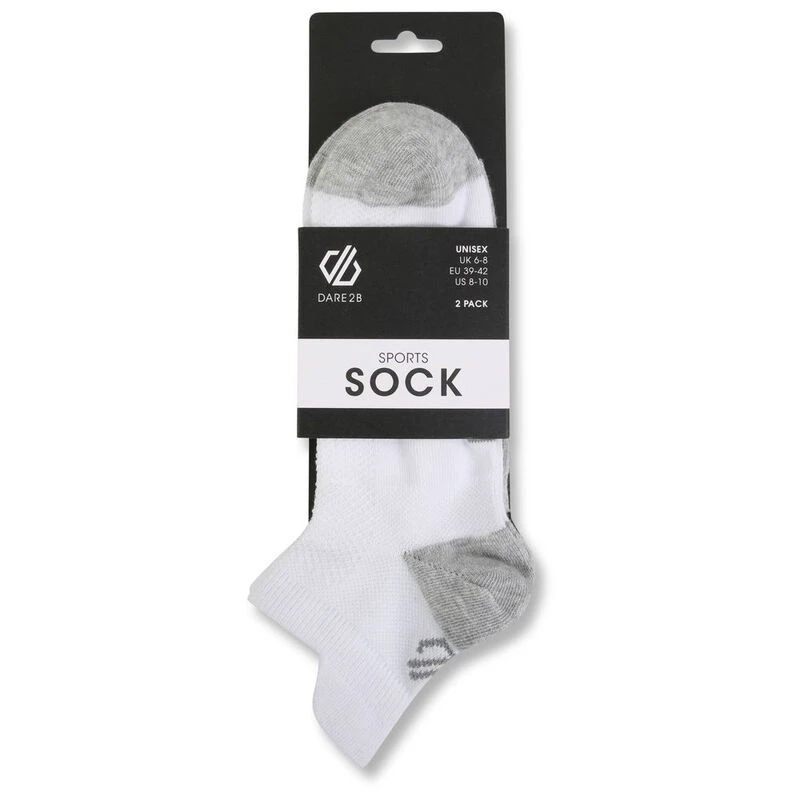 Dare2B Accelerate 2 Pack Socks (White) | Sportpursuit.com