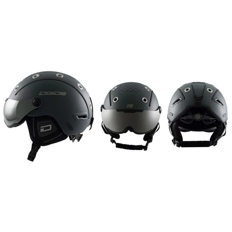 dirty dog apache snowboard ski visor helmet SOLAR Unisex - Matte Dark Grey Dirty Dog Winter Sports Helmets