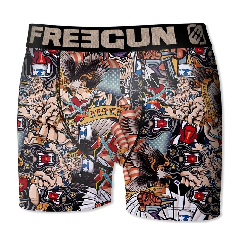FREEGUN Lot De 3 Boxers Homme Vache Qui Rit – Imprimé Fun, Confortable & Stretch – Coton Doublure