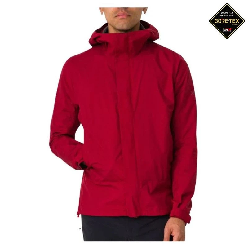 Rapha Mens Gore-Tex Hooded Rain Jacket (Dark Red/Red) | Sportpursuit.c