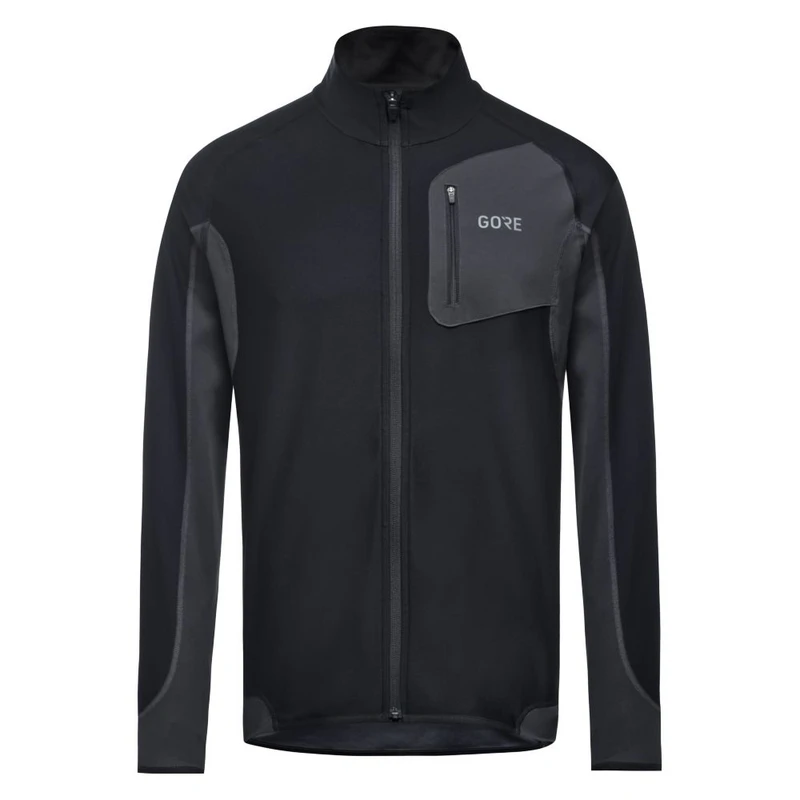 Gorewear Mens R3 Partial GWS Windproof Jacket (Black/Terra Grey) | Spo