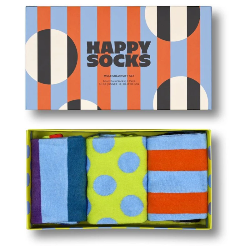 Happy Socks 3-Pack Multicolor Socks (Blue) | Sportpursuit.com