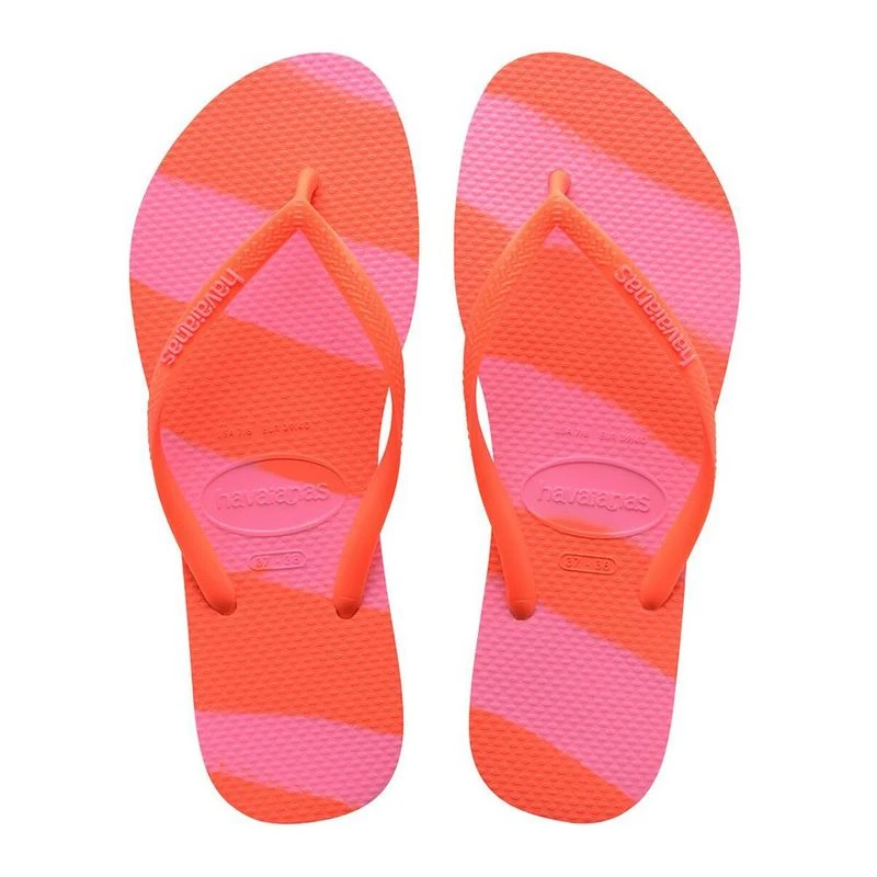 Havaianas Womens Slim Color Fun Flip Flops (Orange  display picture 2