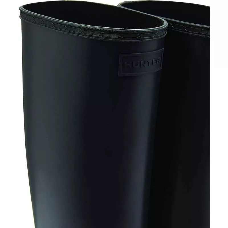 Hunter Womens Refined Creeper Tall Wellington Boots (Black) | Sportpur