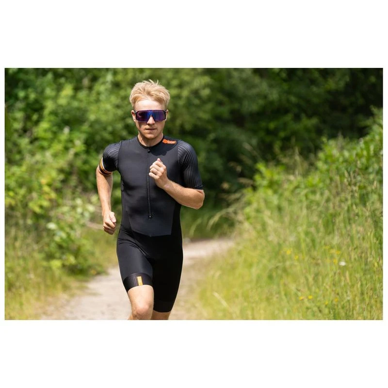 HUUB Mens Mittsu Club Aero Long Course Tri Suit (Black/Orange) | Sport