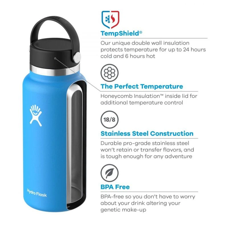 Hydro Flask 1L Wide Mouth Vacuum Insulated Stainless Steel Water Bottl