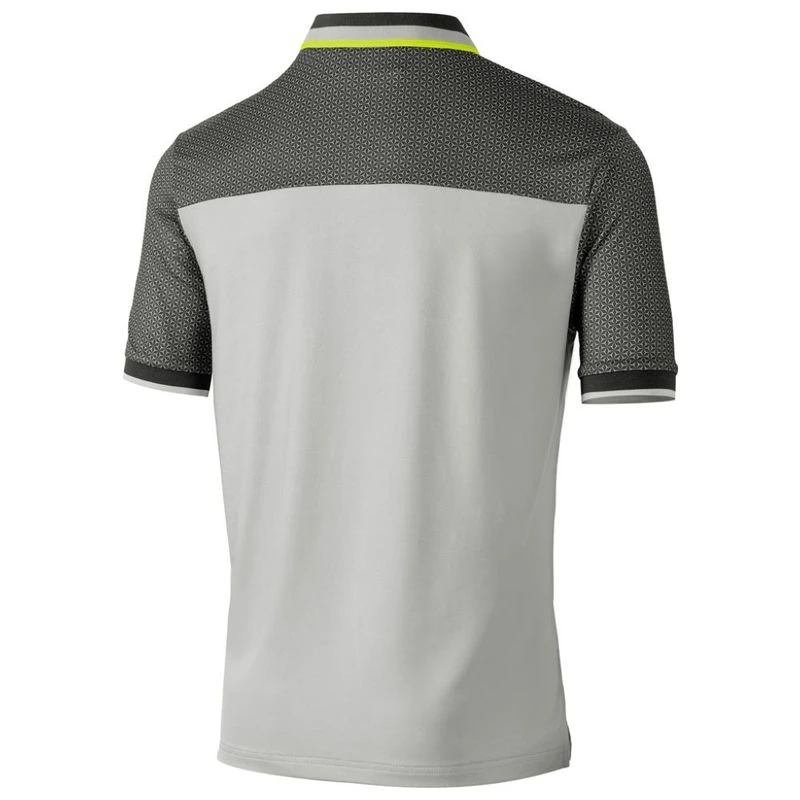 Abstract Racing Polo IslandGreenGolf Mens Abstract Print Polo (Silver Grey / Charcoal) | Sp