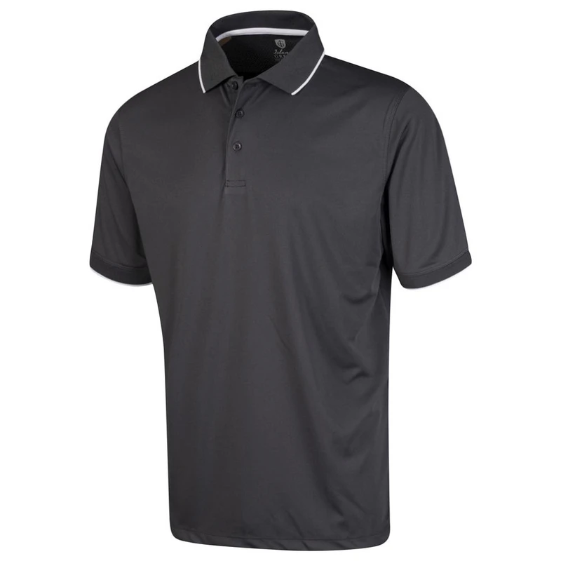 【21SS】YOKE PIPING SHIRT CARBON BLACK Island Green Golf Mens Back Yoke Detail Polo Shirt (Carbon Black) | Sp
