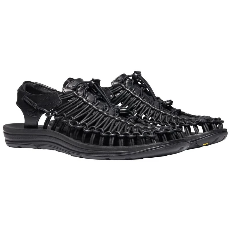 Keen Mens Uneek Premium Leather Sandals (Black) | Sportpursuit.com