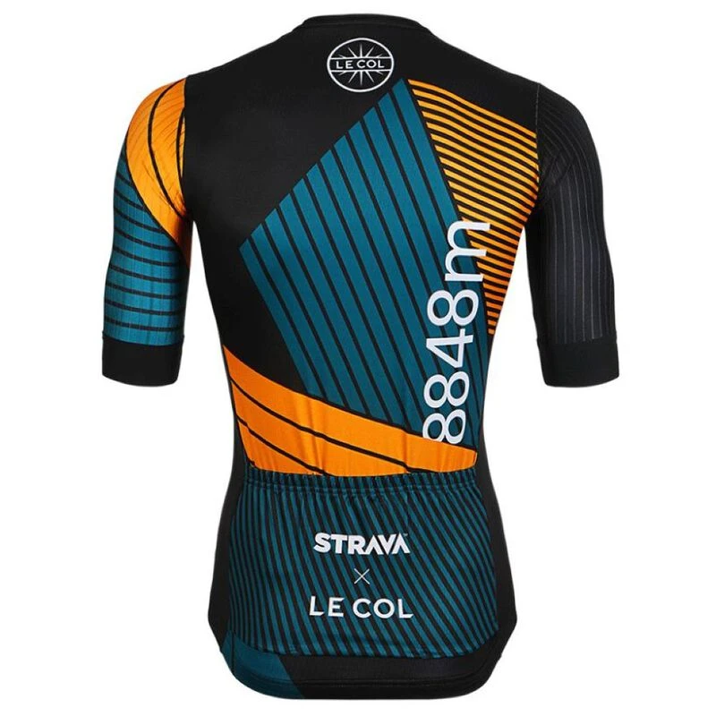 Le Col Mens Le Col X Strava 8848 Jersey 2022 (Black/Orange) | Sportpur