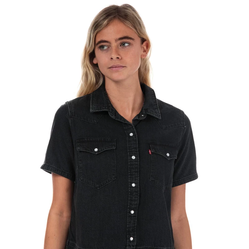 Levi's Womens Mirai Western Denim Dress (Black) | Sportpursuit.com