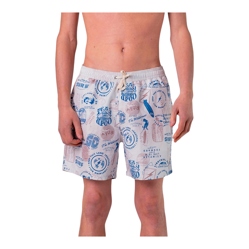 LightningBolt Mens Plain Crane Board Swimwear (Green) | Sportpursuit.c