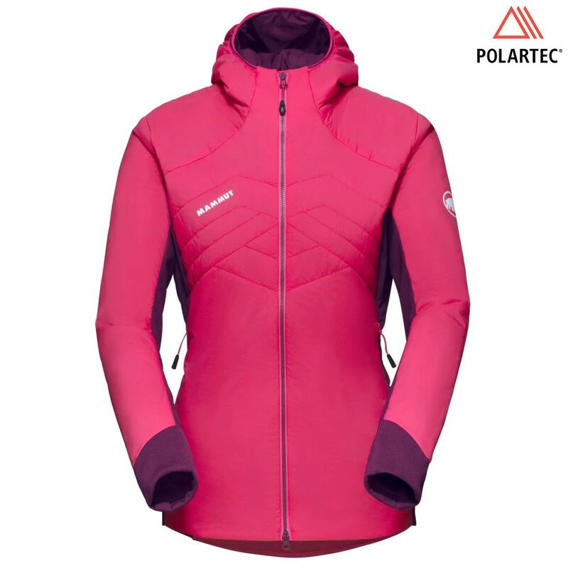 マムート Rime Light IN Flex ジャケット　ピンク　登山 Mammut Womens Rime Light IN Flex Hooded Jacket (Pink/Grape) | Sportpur