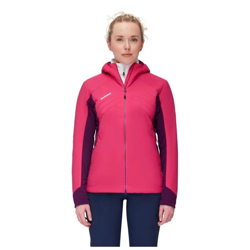 マムート Rime Light IN Flex ジャケット　ピンク　登山 Mammut Womens Rime Light IN Flex Hooded Jacket (Pink/Grape) | Sportpur