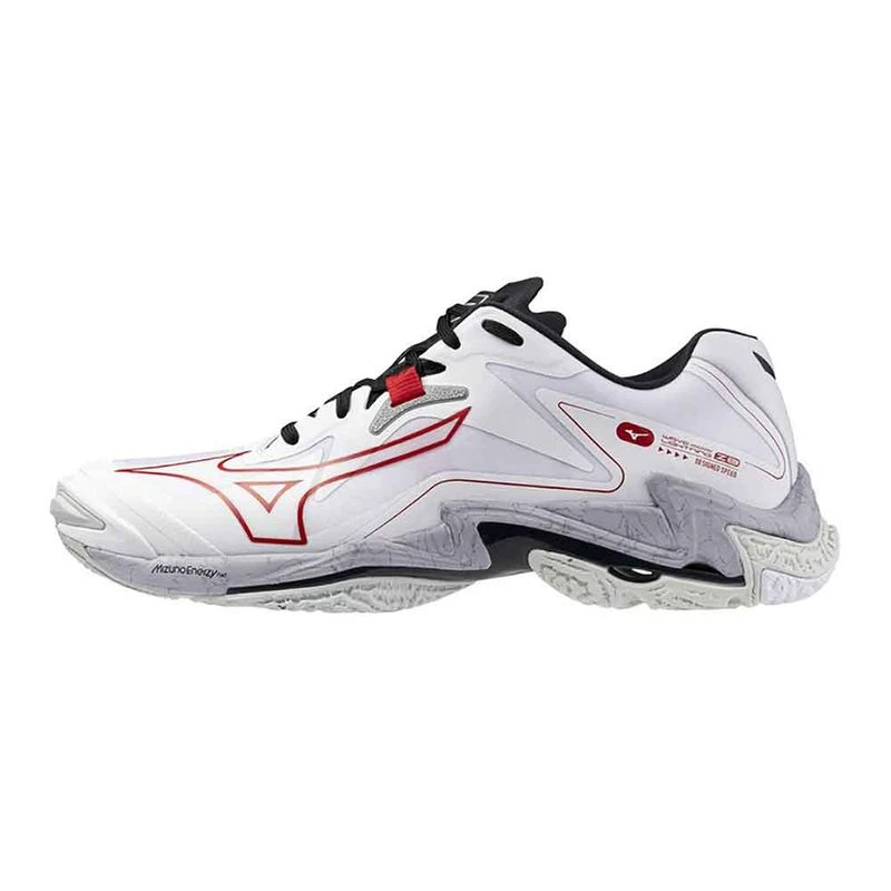 Mizuno Wave Lightning Z8 MID Footwear (White/Salsa/Black) | Sportpursu