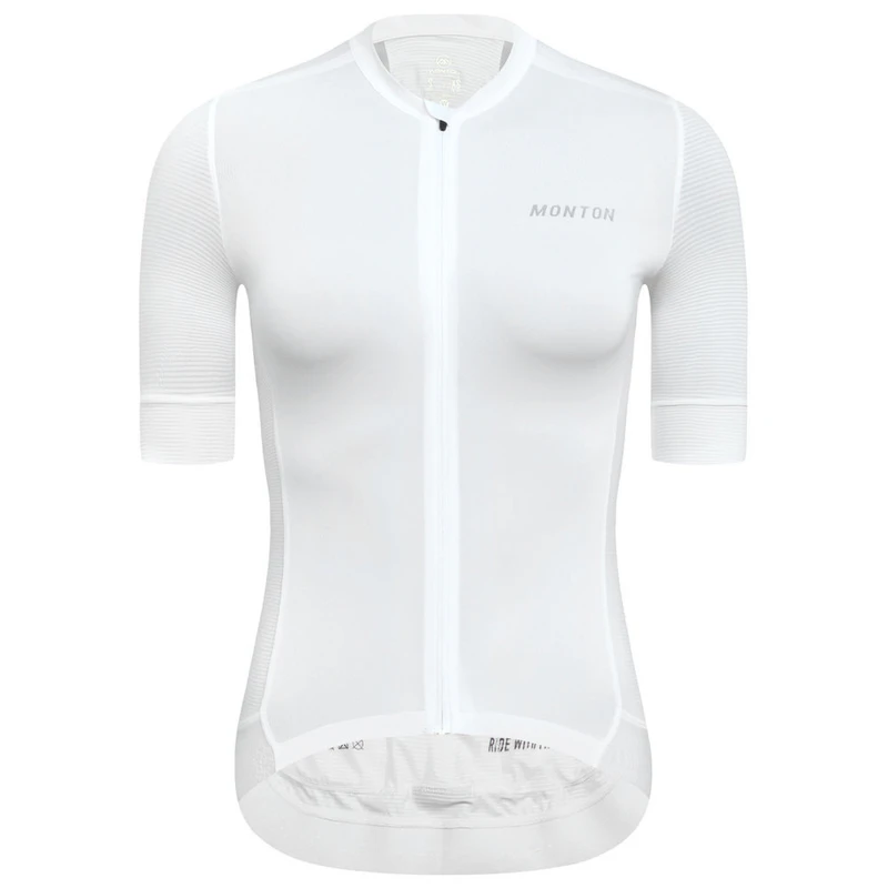Maillot Cyclisme Femme CRANE ACTIVEWEAR Blanc - Taille L, 1/2 Zip, Manches Courtes