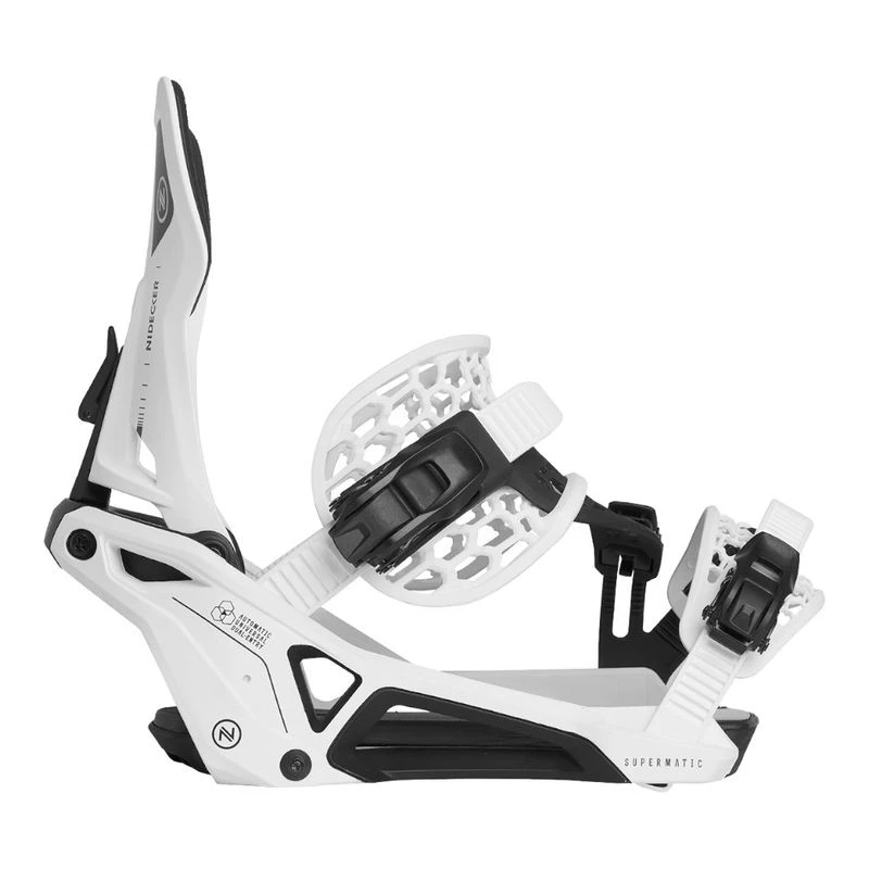 Nidecker Mens Supermatic Snowboard Bindings (White) | Sportpursuit.com