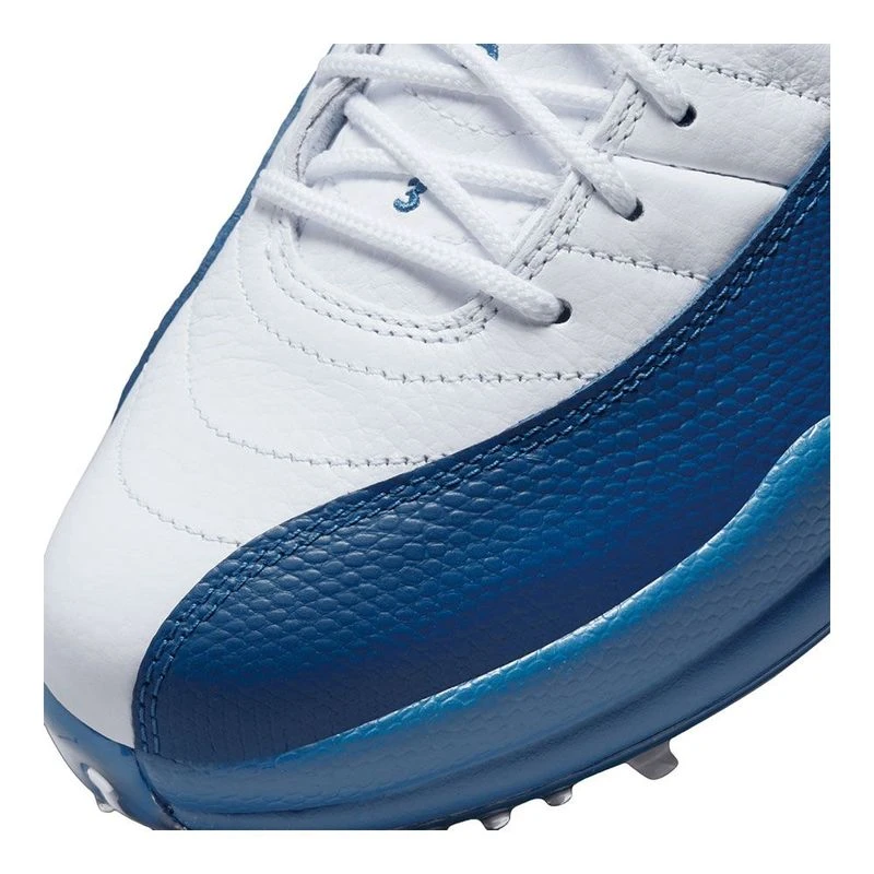 Nike Mens Air Jordan XII Low Golf Shoes (White/French Blue/Metallic Si
