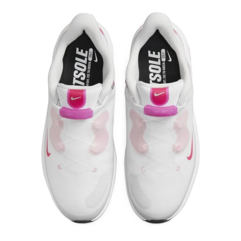 Nike Womens React Ace Tour Golf Shoes (White/Pink Prime/Photon Dust/Bl