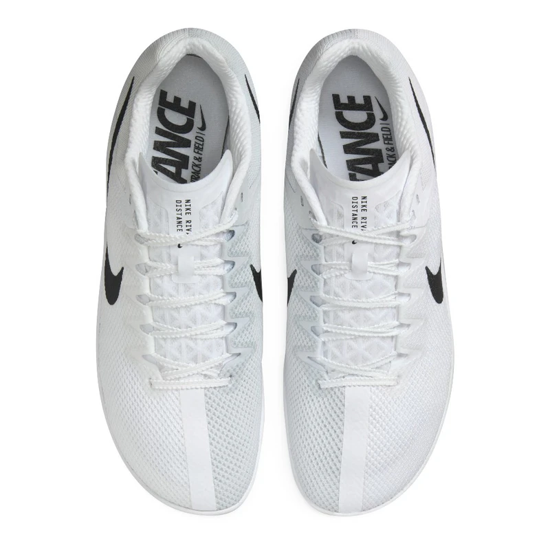 Nike Mens Zoom Rival Distance Spikes (White/Black-Metallic Silver) | S