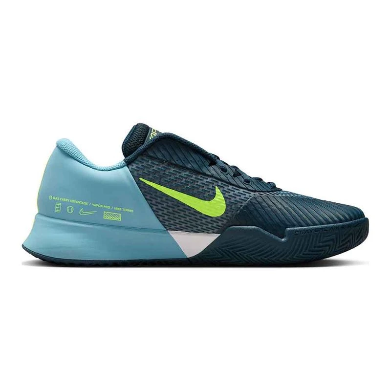 Nike Mens Court Air Zoom Vapor Pro 2 Clay Tennis Shoes (Blue) | Sportp