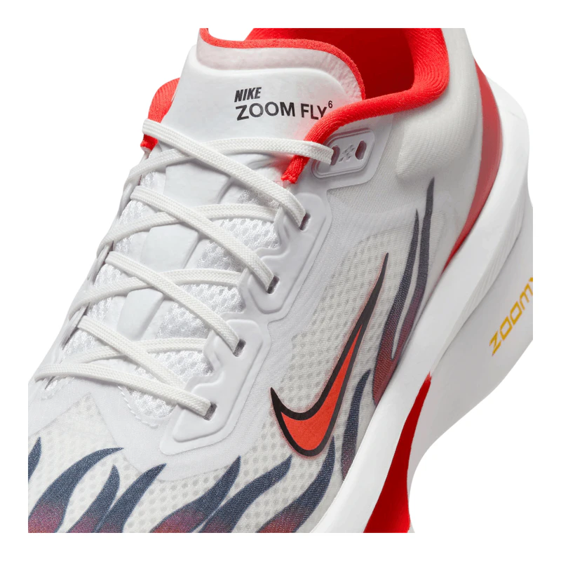 Nike Mens Zoom Fly 6 PRM Running Shoes (White/Habanero Red-Black-Unive