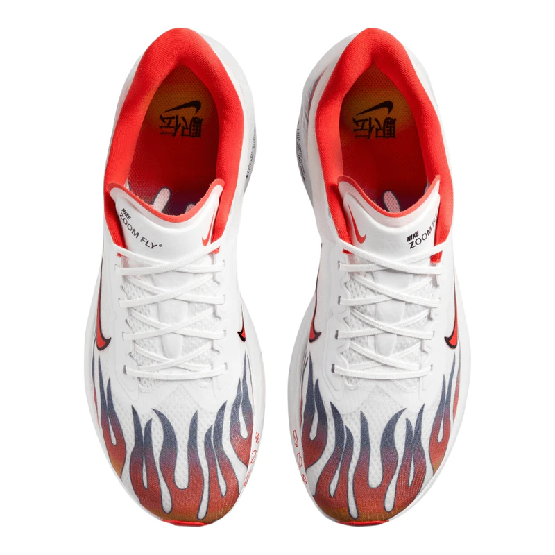 Nike Mens Zoom Fly 6 PRM Running Shoes (White/Habanero Red-Black-Unive