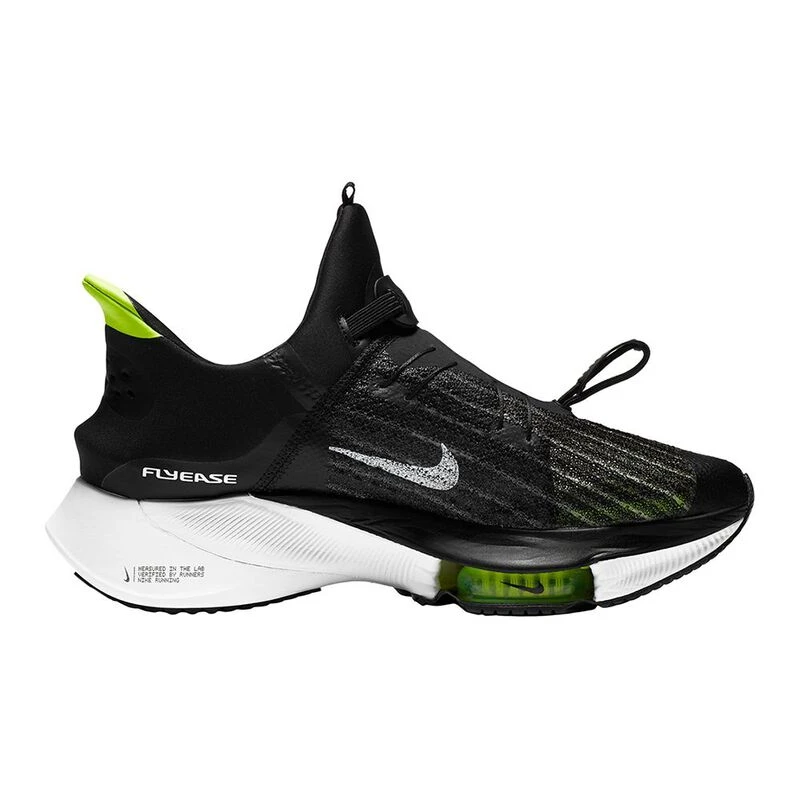 Nike Mens Air Zoom Tempo Next% Flyease Running Shoes (Black/White-Whit