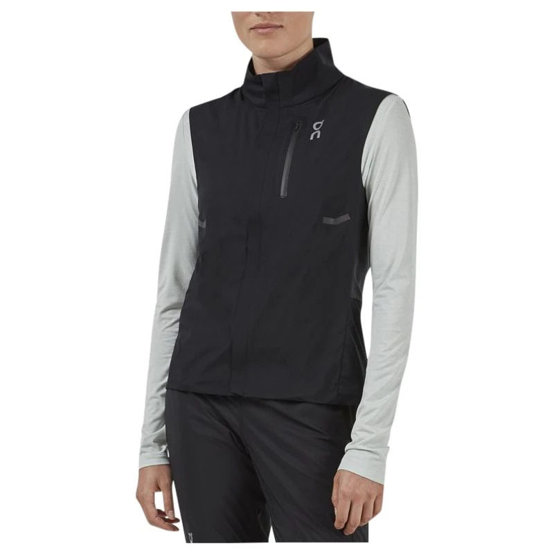 ON Running Womens Weather Vest (Black) | Sportpursuit.com
