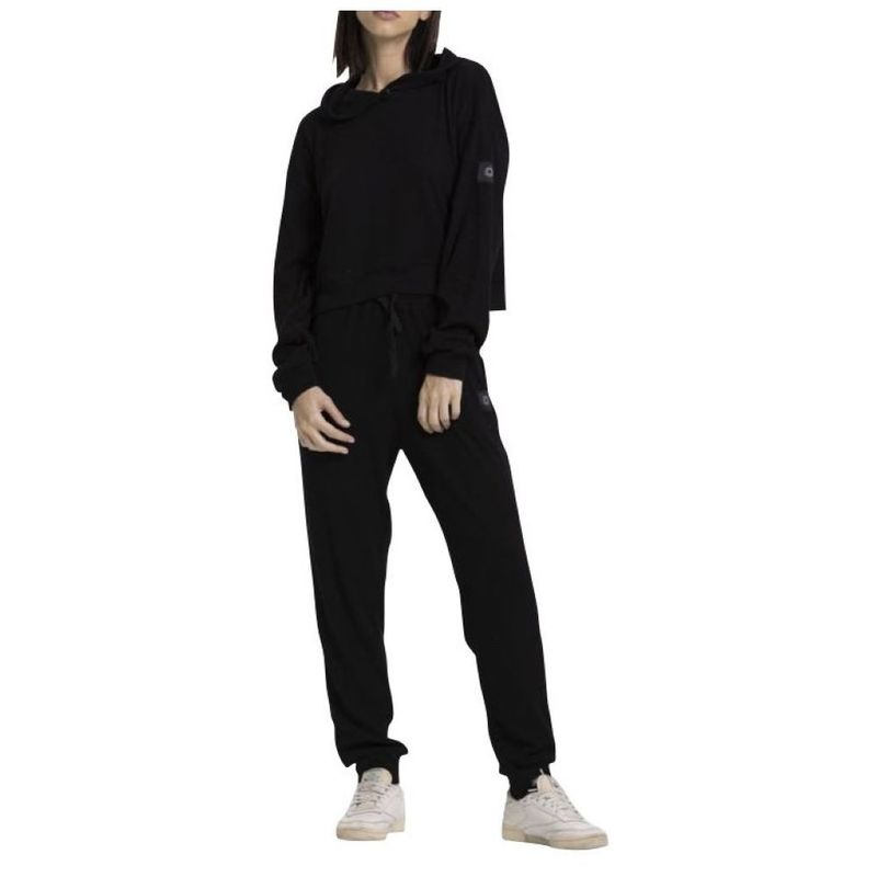 GYMSHARK Femme Sweat À Capuche Noir S Manches Longues En Coton Coupe