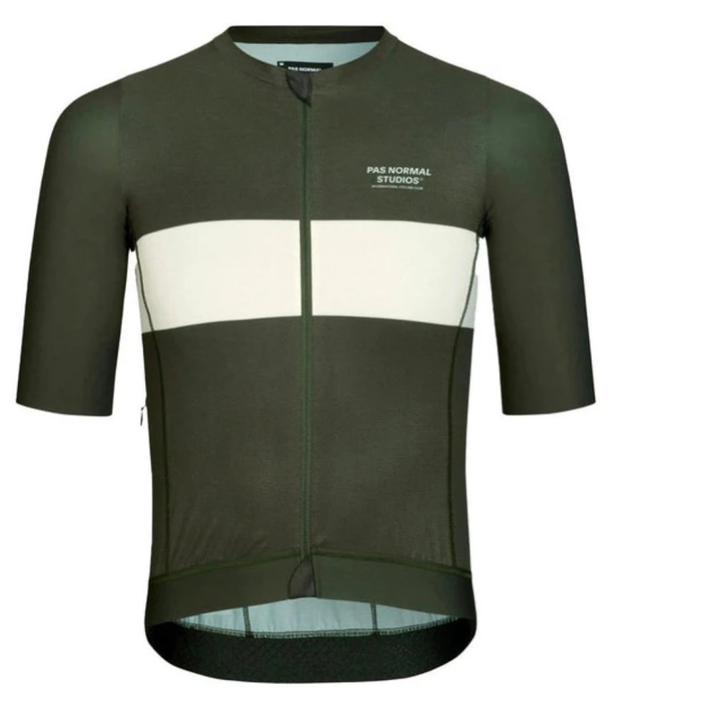 Pas Normal Studios Mens Solitude Short Sleeve Cycling Jersey (Dark Oli
